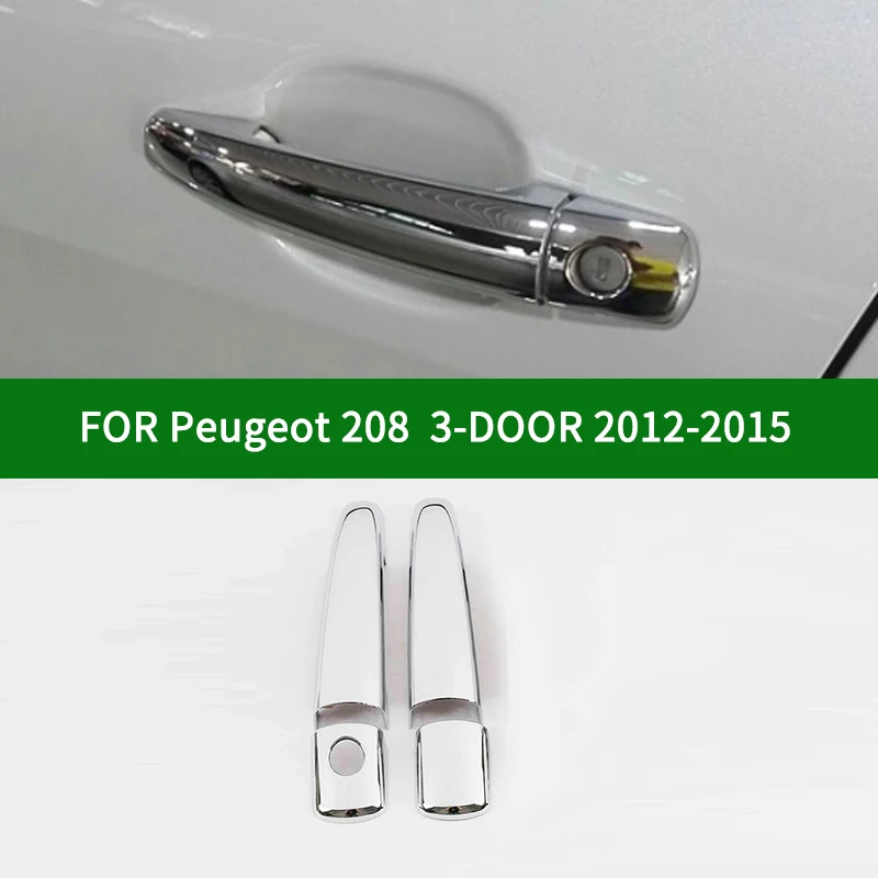 

For Peugeot 208 GTI 2012-2015 Accessory chrome silver car 2-door handle covers trim 2013 2014