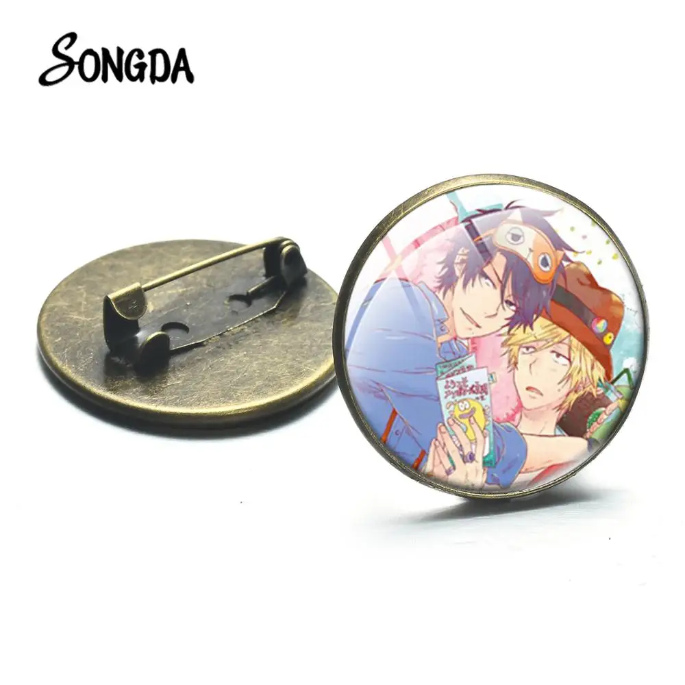 

Anime BL Hitorijime My Hero Kousuke Setagawa Masahiro Brooches Glass Button Lapel Pins Boys Badges for Bag Clothes Otaku Jewelry