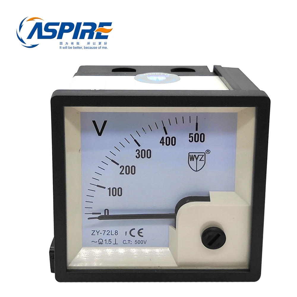 500V Square Analog Panel Voltmeter ZY-72L8 Volt Meter Gauge | Generator Parts &amp Accessories