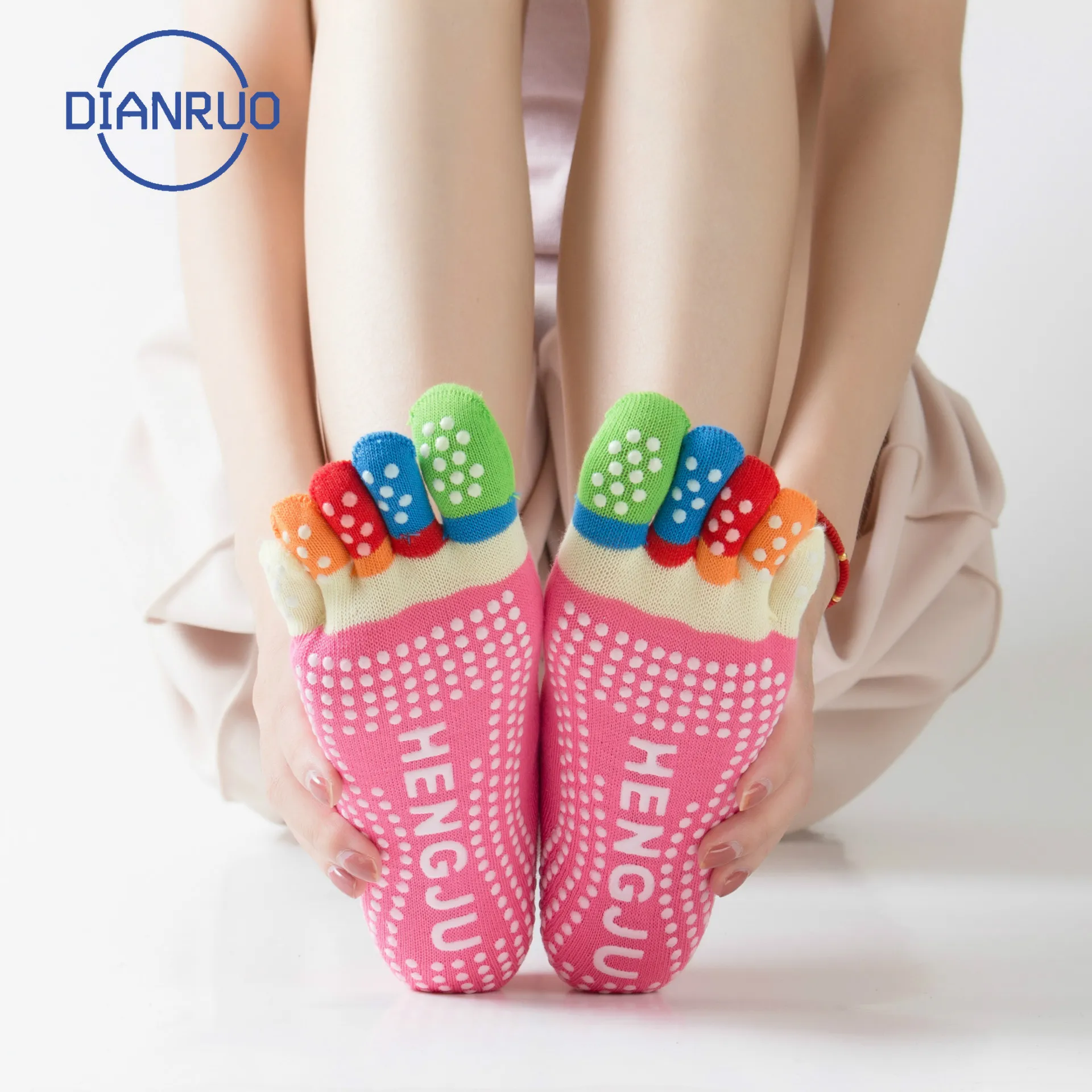 Новые стильные носки для йоги DIANRUO женские танцевальные Нескользящие хлопковые