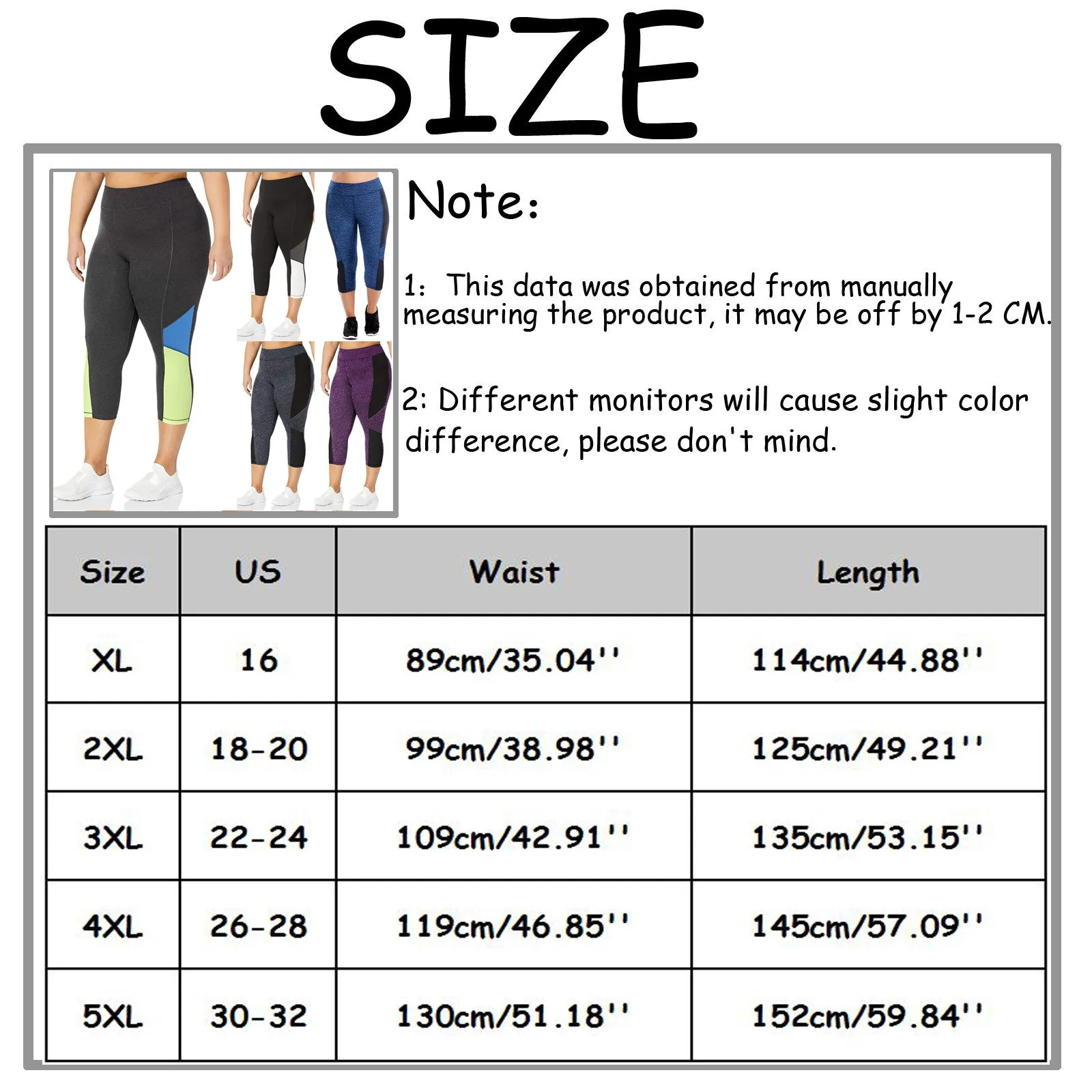

Women's Plus Size Stitching Stretch Cropped Trousers Yoga Pants Sweatpants Korean Casual Yoga Pant Workout Stretch Pants