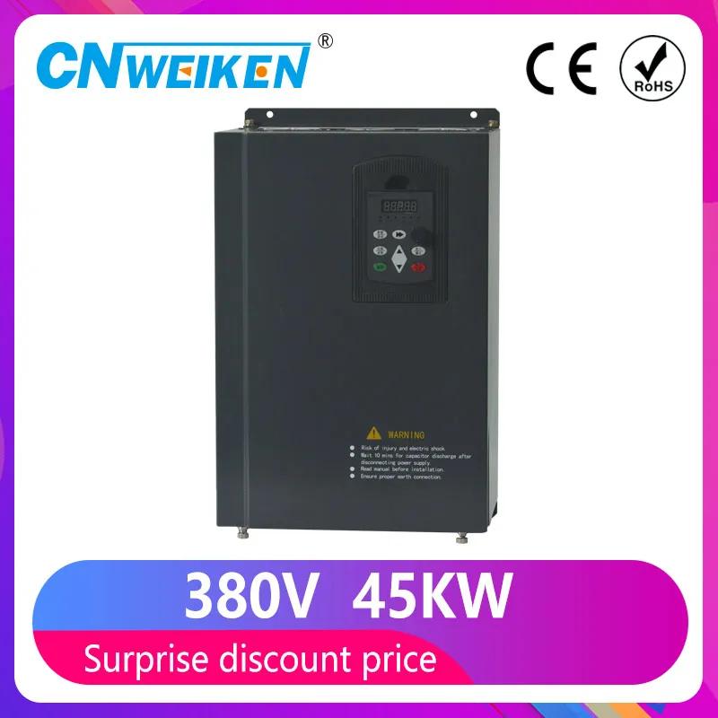 

380v 30kw / 37kw / 45kw / 55kw VFD Variable Frequency Drive vector Inverter Speed Control Frequency Converter for Blender motor