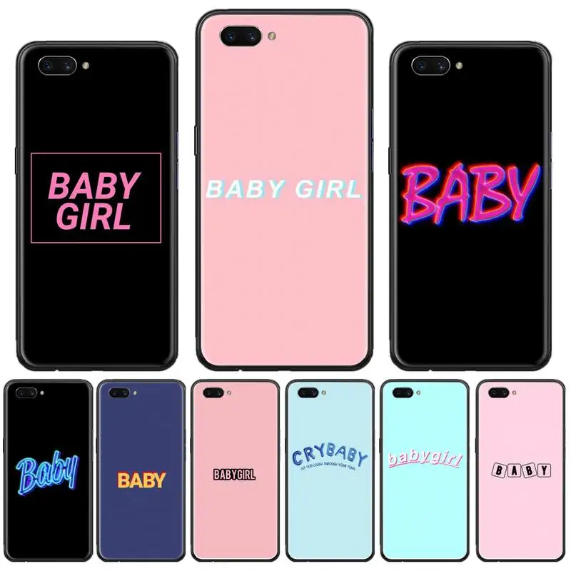 

Baby girl minimalist design crybaby Phone Case For OPPO F 1S 7 9 K1 A77 F3 RENO F11 A5 A9 2020 A73S R15 REALME PRO cover