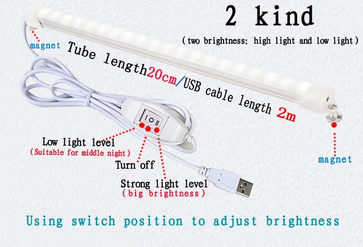 

LED strip 24 LED Table lamp with ClipTable Touch 3 Modes5W 5V Desk lamp USB led Table Lamp Bed Reading book Light led string