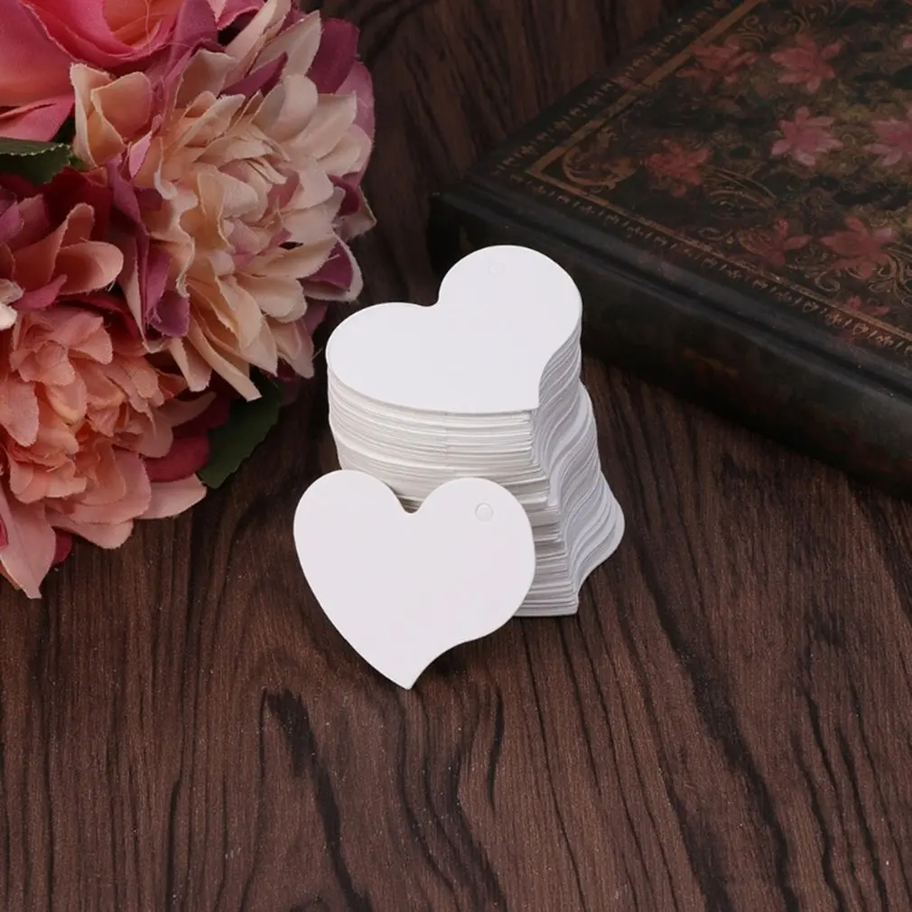 100 штук бирка для одежды Ретро стиль в форме сердца чистая крафт-бумага бирки