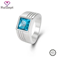 huisept trendy men rings 925 silver jewelry with zircon gemstone ring accessories for wedding engagement party gift ornaments