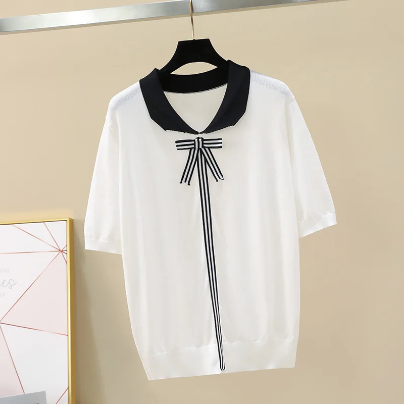 Женские летние пуловеры bamocy больших размеров 4XL с коротким рукавом для девочек