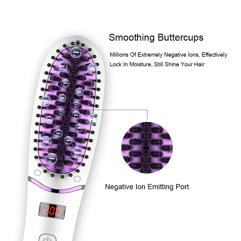 Профессиональная электронная ионная расческа для волос 200 ℃ 110В/220В светодиодный