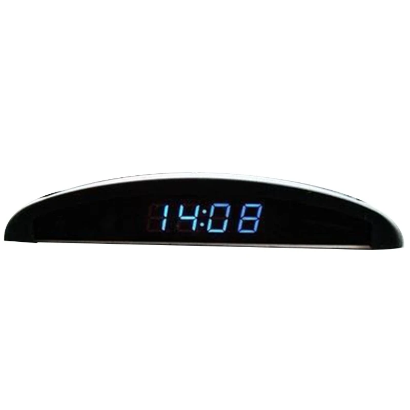 

517A Thermometer Voltmeter ar Vehicle Interior Mini Electronic Watch LED Clock