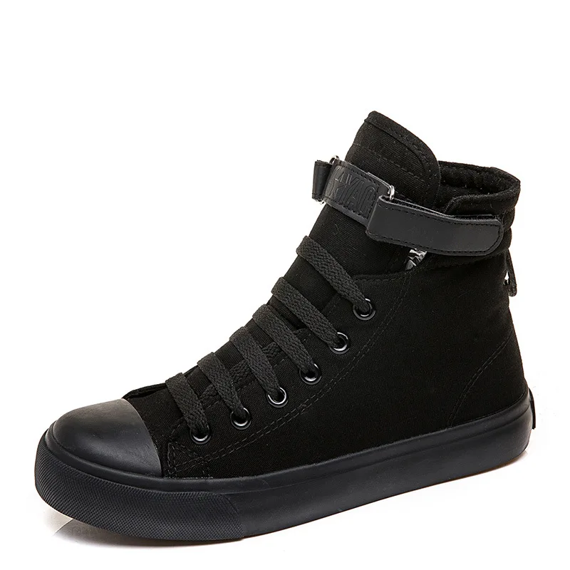 Белые высокие парусиновые кроссовки на платформе Женские шнуровке Спортивные