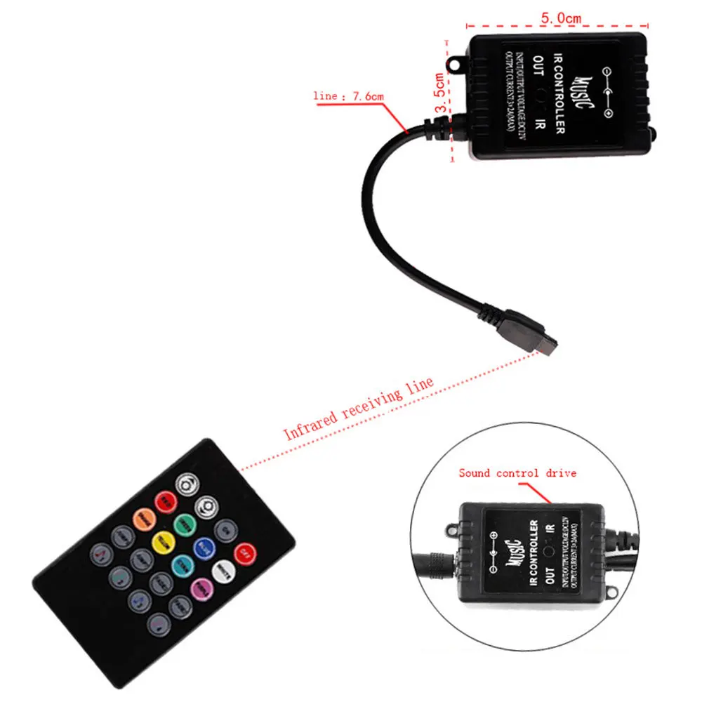 Car RGB Atmosphere Light Foot USB Remote Control Interior Decorative Ambient LED Lamp Strip Accessories Hot | Автомобили и