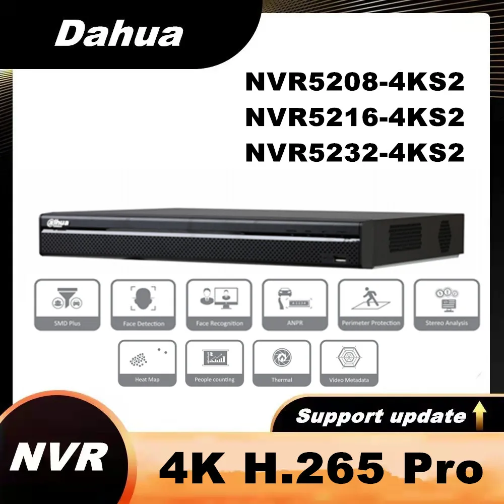 Сетевая видеозапись Dahua 4K H.265 Pro английская версия сетевой видеорегистратор 8