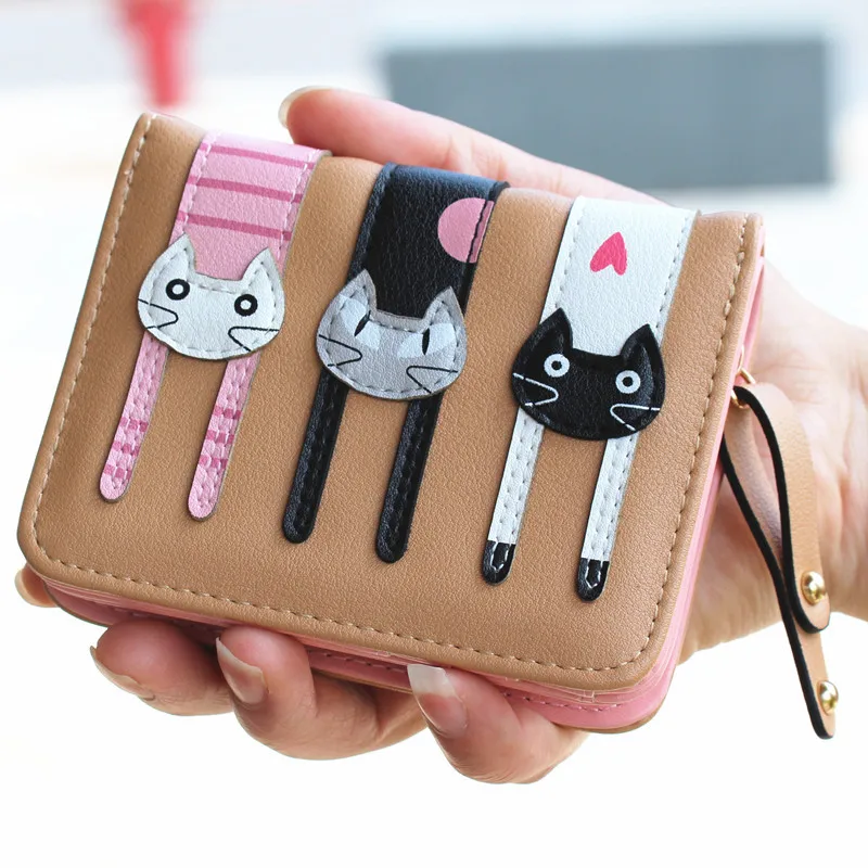 Женский кошелек с кисточками Маленький милый женский короткий из искусственной