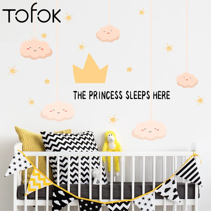Tofok Корона облака с принтом Звезда из мультфильмов настенные наклейки для
