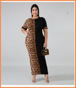 Plus Size 5xl Women Two Piece Set Top And Pants Tracksuit Sweatsuit Outfits Vintage Leopard Patchwork Casual Sets Autumn Winter