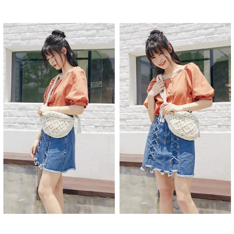 Сумка-бум из хлопка тканый уличный кошелек летняя пляжная сумка для отпуска