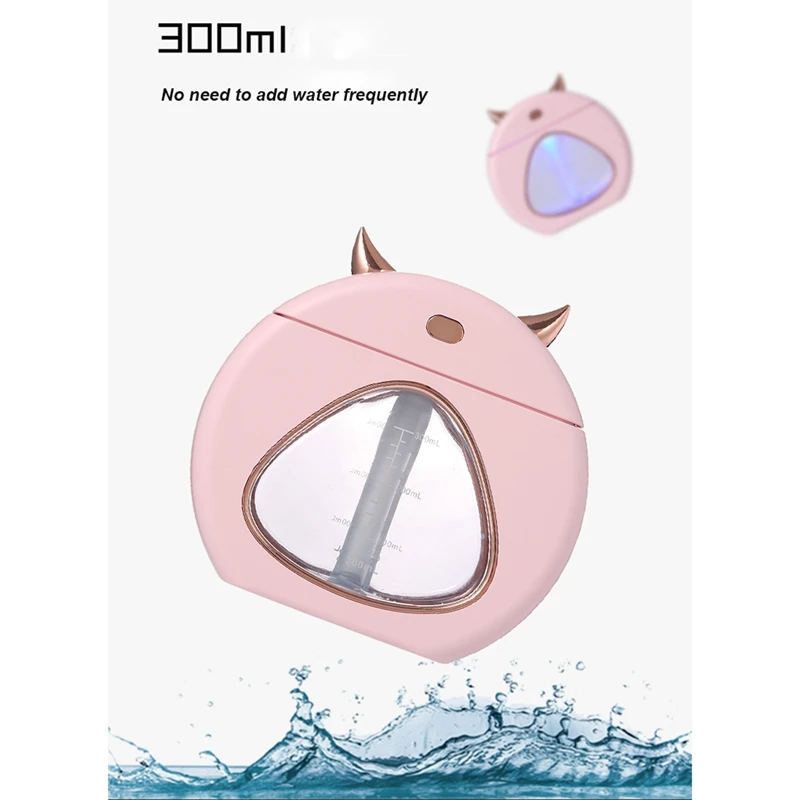 

Mini Devil Humidifier USB Diffuser 300ML Air Purifier for Car Aromatherapy Humidification Mist Maker with LED Light