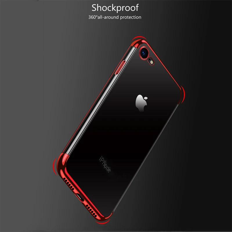 Роскошный чехол с гальваническим покрытием для iPhone X XS Max XR тонкий мягкий