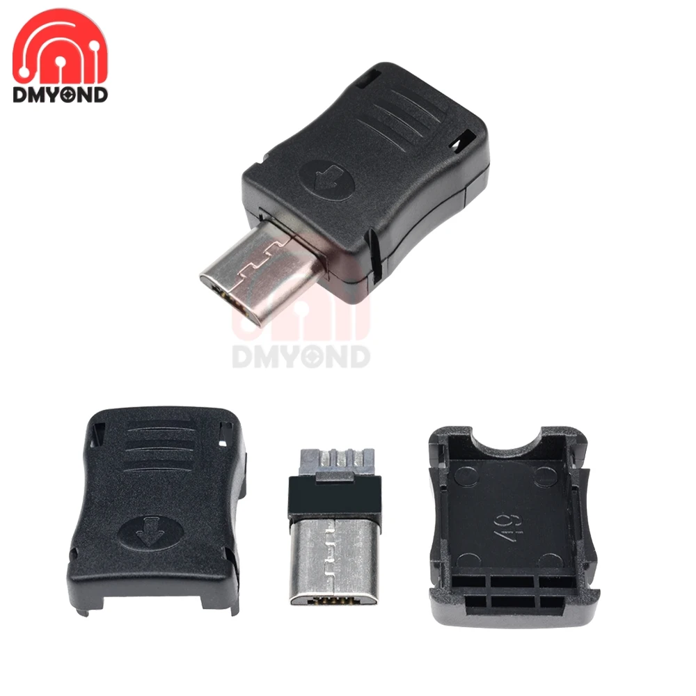 

Мини микро USB Тип 3 Pin штекер разъем микро USB порт разъем под пайку Пластиковая крышка для DIY L20 DIY USB адаптер использовать для компьютера