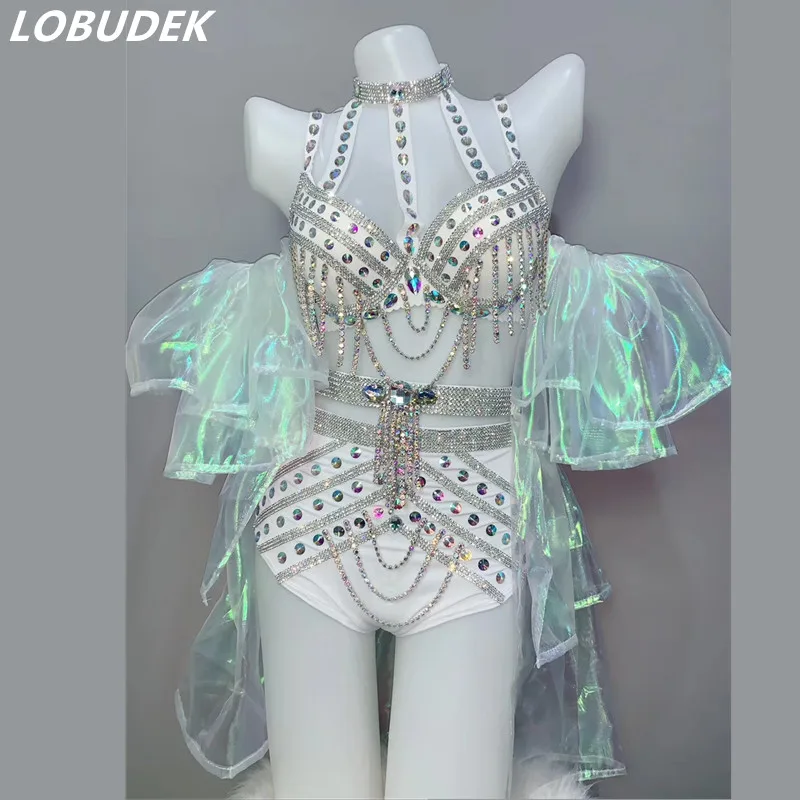 Комплект бикини Гренадин Блестящий Стразы сексуальный ночной клуб DJ женские