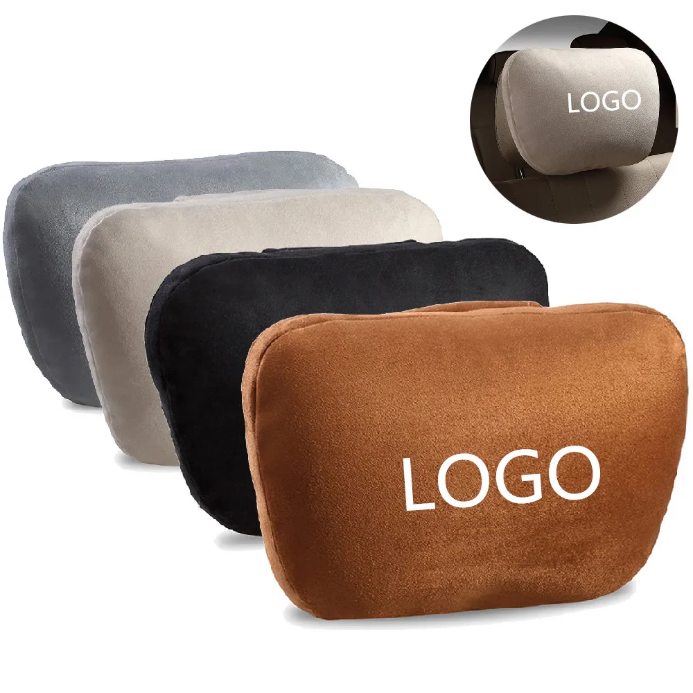 Супер мягкий замшевый чехол подголовник для автомобиля подушка шеи Подушка лого