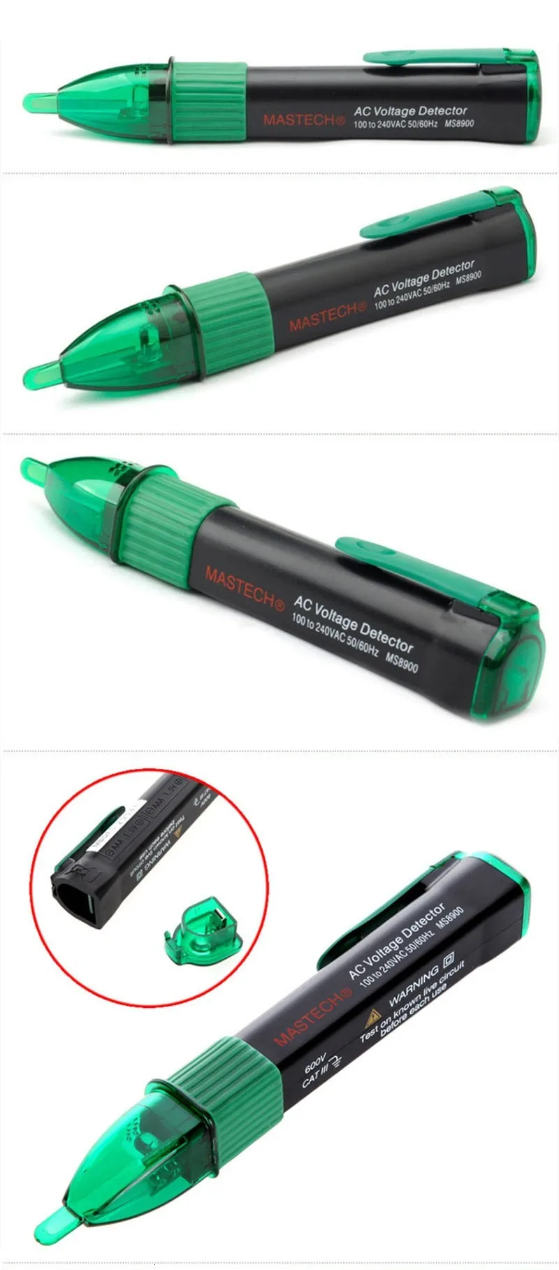 MASTECH MS8902B Бесконтактный 20 V-600 V профессиональный детектор напряжения переменного тока и металлоискатель тестер метр