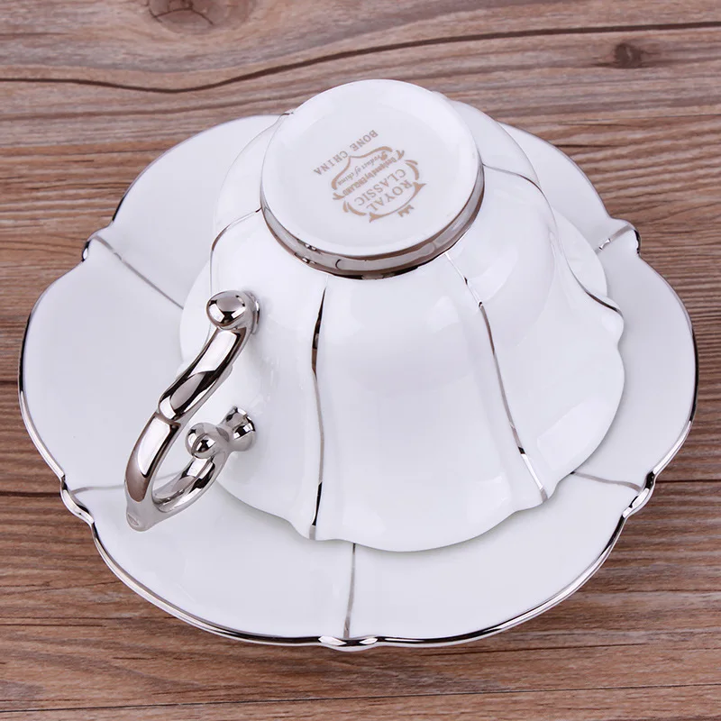 Забавные Горячие королевские белые фарфоровые чашки и блюдца керамические