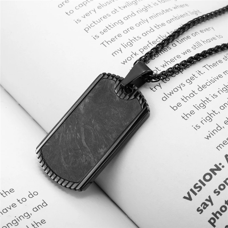 

Punk Style Black Color Stainless Steel Men Necklaces Collar Hip Hop Jewelry Chunky Carbon Fiber Pendant Women Wholesale Jewelry
