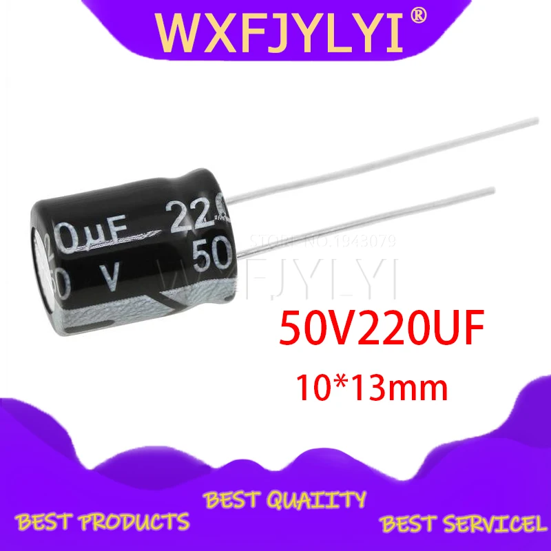 20 шт. высокое качество 50V220UF 10*13 мм 220 мкФ 50V электролитический конденсатор |