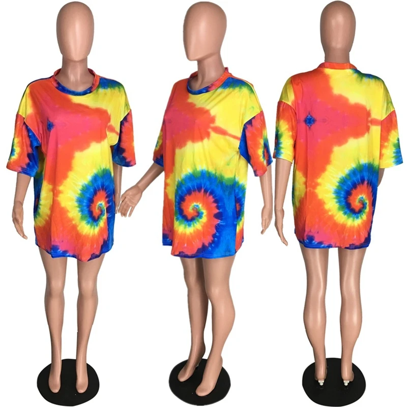 

Print Loose T Shirt Dress Women Casual Short Sleeve Mini Dress Plus Size Streetwear Loungewear Women Oversized Dress Spring 2021