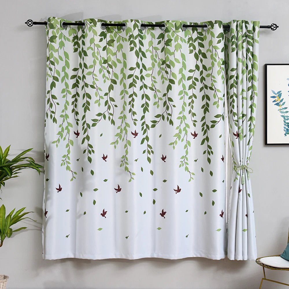 Занавески с принтом оставшуюся птицу для короткой кухни мини занавески на окна