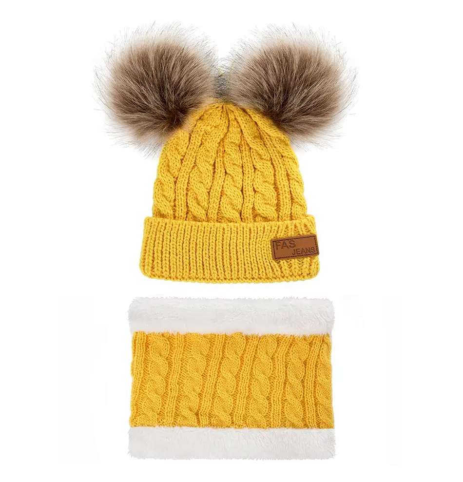 REAKIDS детские зимние шапки Pom теплая шапка для младенца меховые шарики девочек и мальчиков шапки s зимние детские шапки s толстые вязаные детские шапки