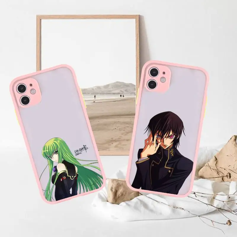 

Babaite Code Geass Phone Case For iPhone 13 12 11 Mini Pro XR XS Max 7 8 Plus X Matte transparent Pink Back Cover