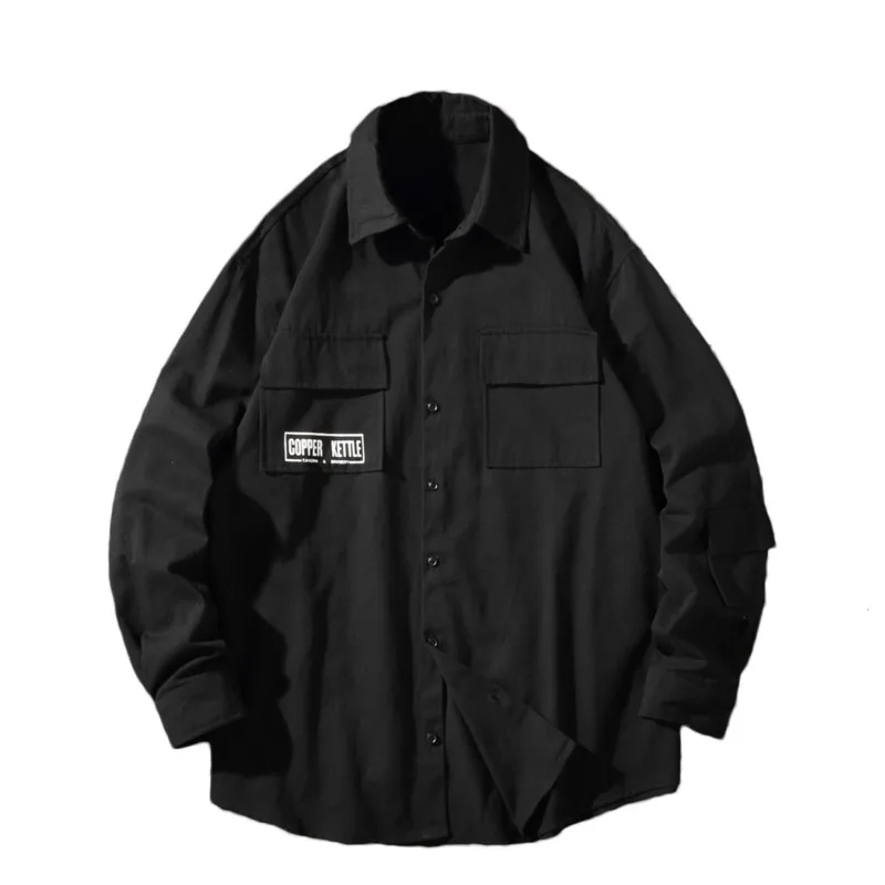 

Spring Solid Color Shirts Men's Korean Loose Business Casual Shirts Men's Streetwear Long-sleeved Tooling Shirts Men's Tooling