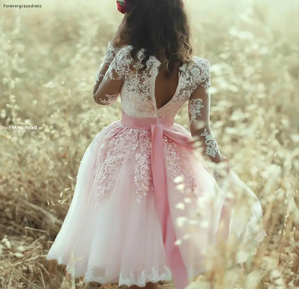 Женское Свадебное Платье До Колена Said Mhamad розовое короткое платье с длинными