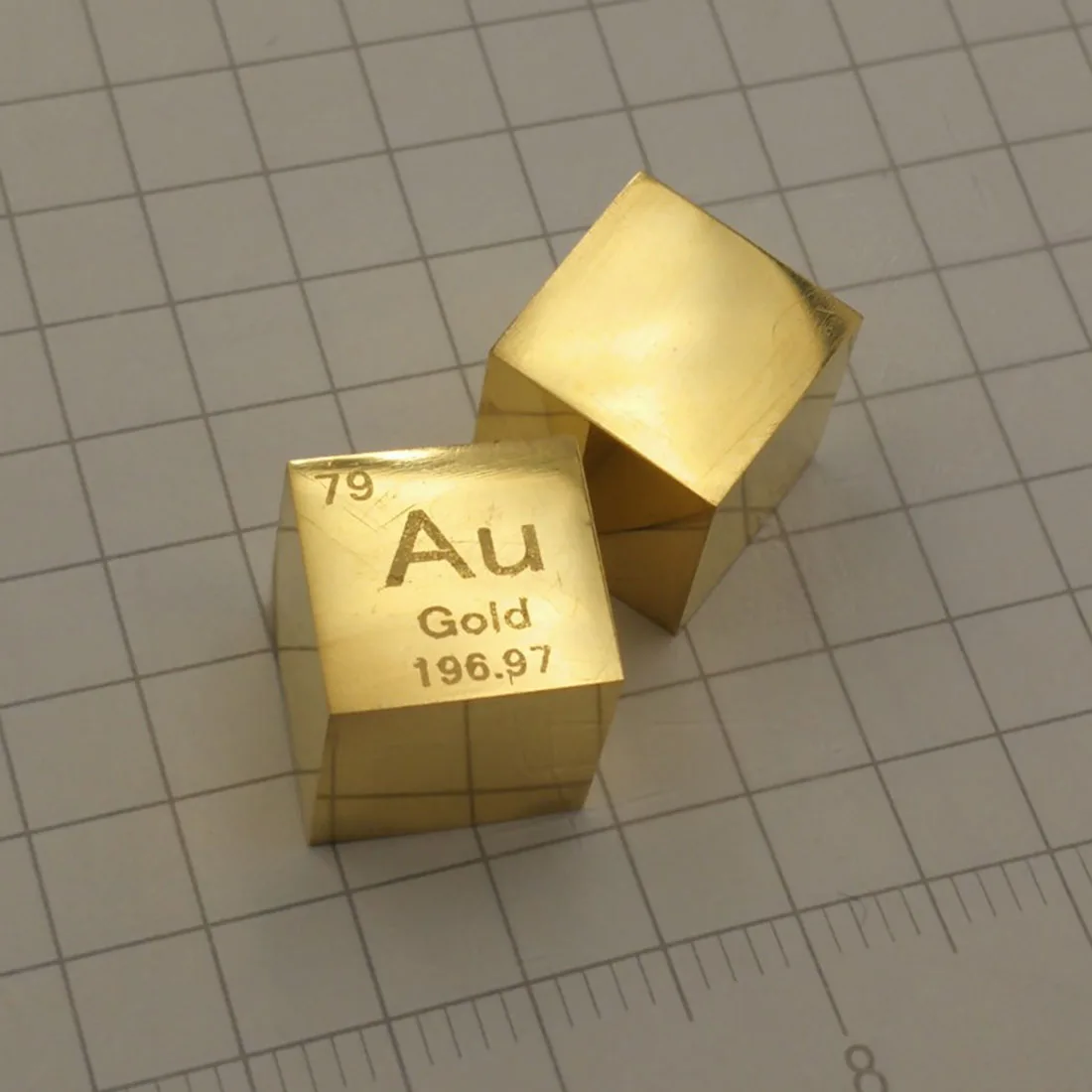 10X10X10 мм 6 сторонний зеркальный полированный металл Aurum куб периодической таблицы элементов Cube(AU≥99. 9