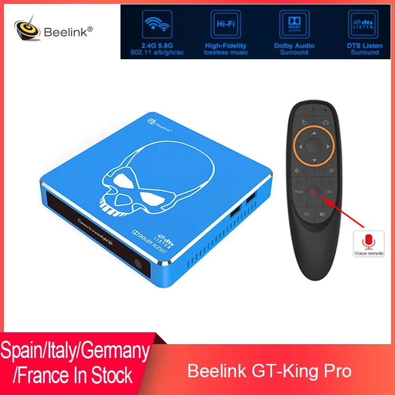 Beelink GT King Pro Android 9 0 Smart tv BOX 4 Гб 64 Amlogic S922X H BT 1 2 ГГц + 5 8 Hi Fi без потерь звук ТВ коробка в