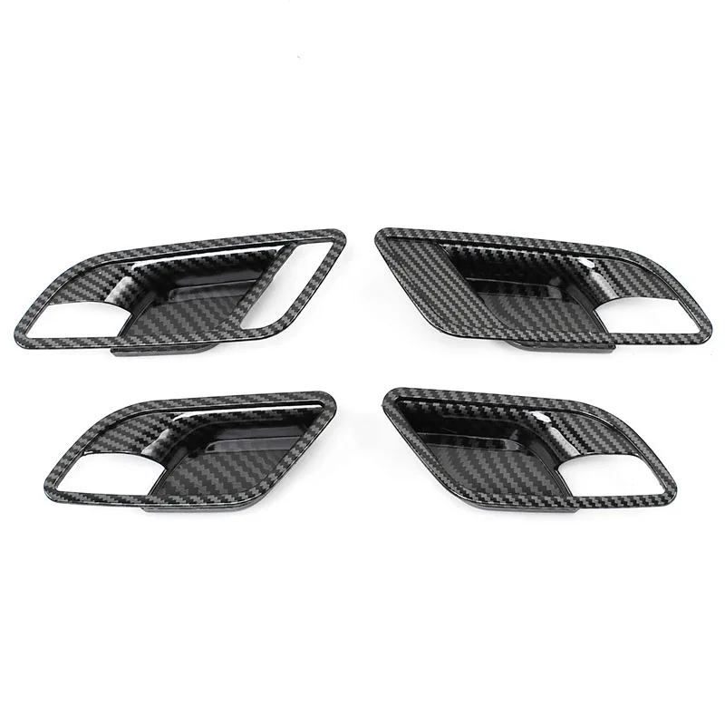 

4PCS for MG 5 MG5 2020 2021 Car Inner Door Handle Bowl Cover Trim Carbon Fiber ABS Decoration Frame Sticker Accessories