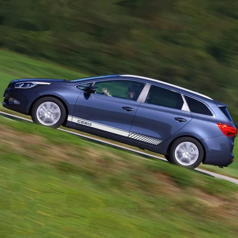 

Car Door Skirt Sticker Both Side Racing Sport Stripes For-KIA CEED SW PRO GT 3-5 doors Auto Body Decor Vinyl Decals