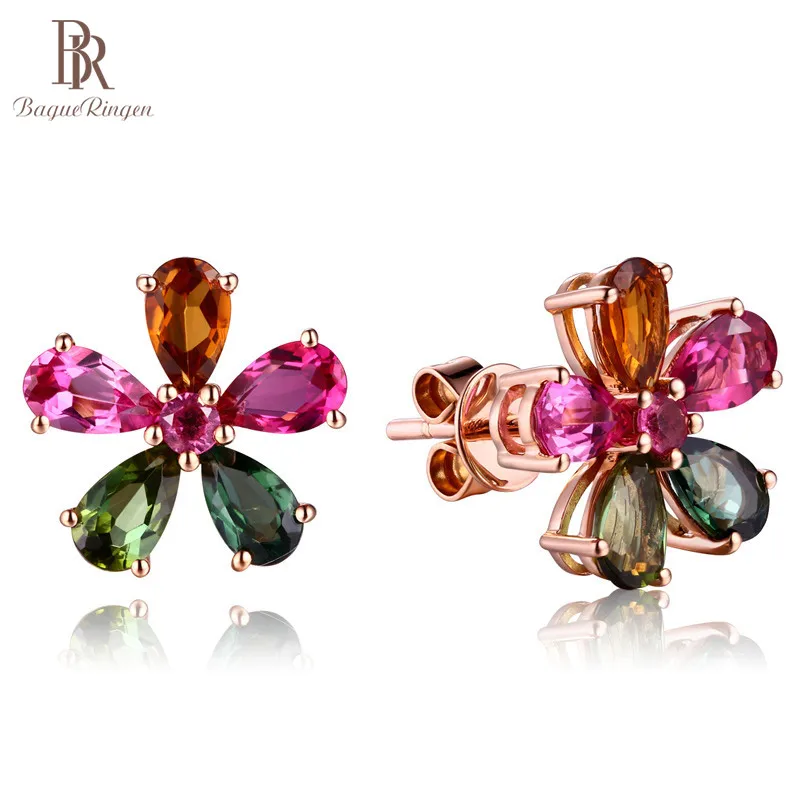 Bague Ringen серебро 925 ювелирные изделия серьги гвоздики с цветным топазом