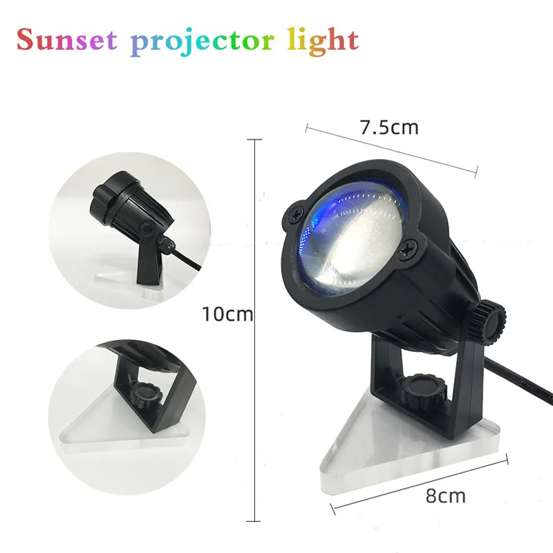 

Usb Regenboog Zonsondergang Projectie Lamp Led Sfeer Nachtlampje Thuis Koffie Bar Indoor Projector Lampen Outdoor Decoratieve