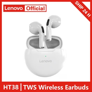 lenovo ht38 wireless earphone bluetooth 5 0 tws 9d stere mini earbuds with mic sport headset waterproof headphone for xiaomi free global shipping