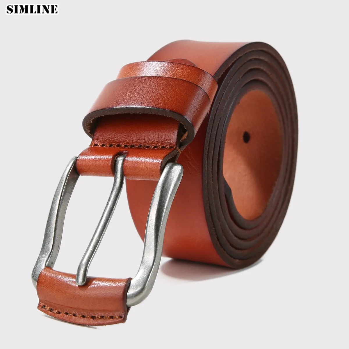 Ремень мужской из натуральной воловьей кожи Роскошный дизайнерский модный