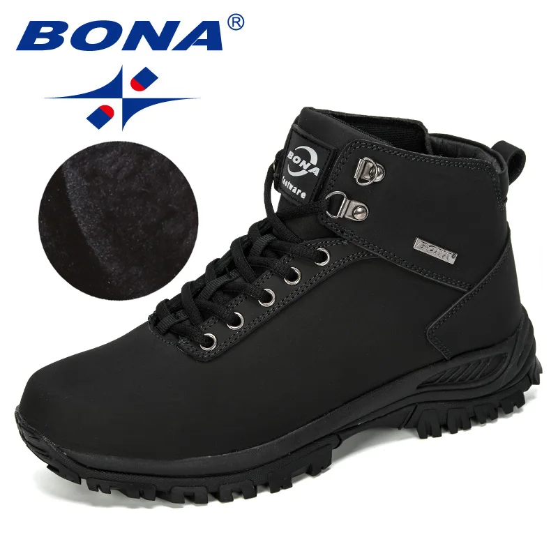 Charcoal grey Sgray BONA/ новые дизайнерские классические зимние ботинки мужские ботильоны из нубука мужские плюшевые зимние ботинки Мужская Уличная теплая обувь - Цвет: Charcoal grey Sgray