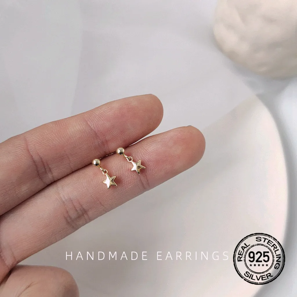 

Серьги-подвески женские из серебра 925 пробы, со звездой