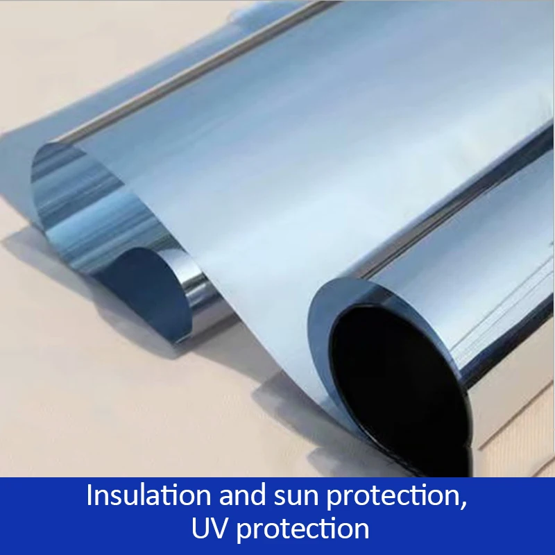 One Way Mirror Window Film Vinyl Self-adhesive Reflective Solar film Privacy Tint for Home Blue Sliver Glass Stickers | Дом и сад