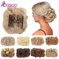aoosoo messy hair bun clip in hair extension 2 plastic comb curly hair chignon synthetic hair messy chignon for women wedding