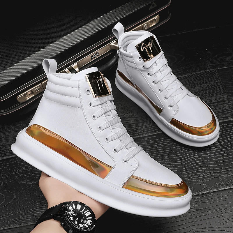 

Men's high top casual shoes autumn and winter season high quality men's sports shoes fashion designer men's casual shoes