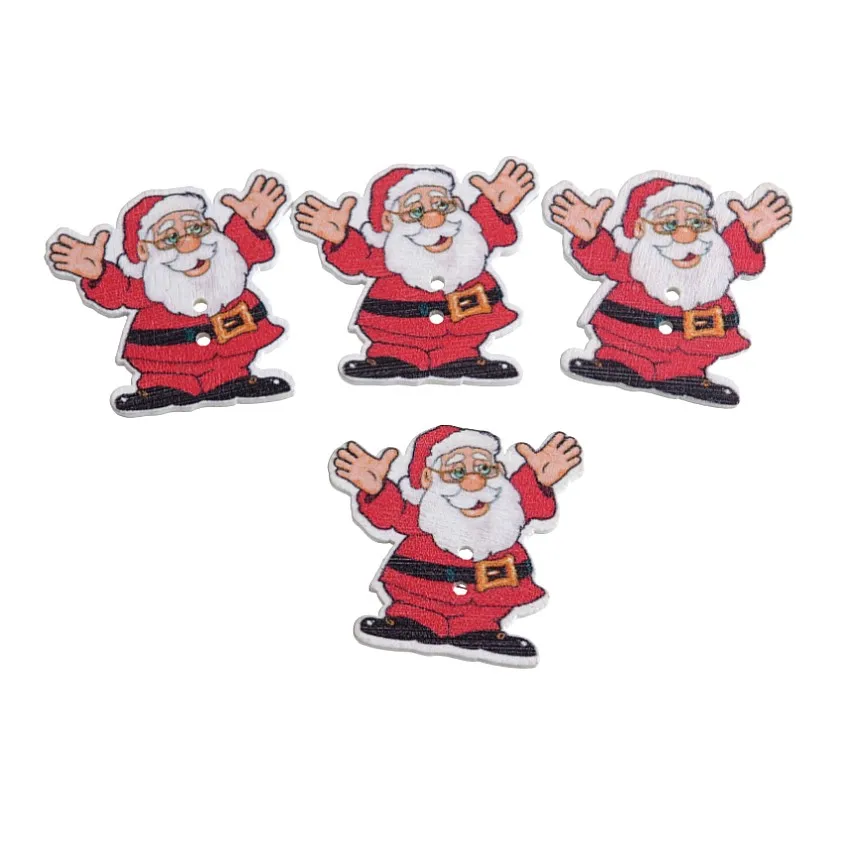 

Бесплатная доставка Розничная торговля 10 шт Смешанные 2 отверстия Санта Клаус рождественские деревянные DIY швейные пуговицы Скрапбукинг ...