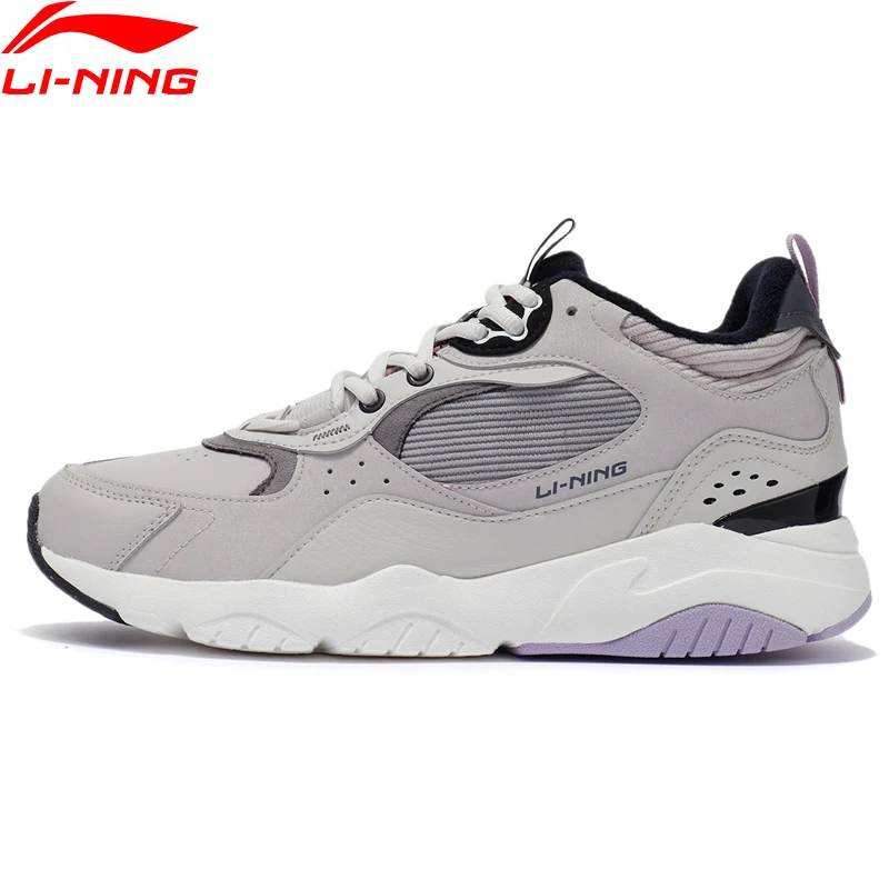 

Женские модные стильные кроссовки Li-Ning Defender, зимняя теплая спортивная обувь с флисовой подкладкой в стиле ретро, удобные носимые кроссовки ...
